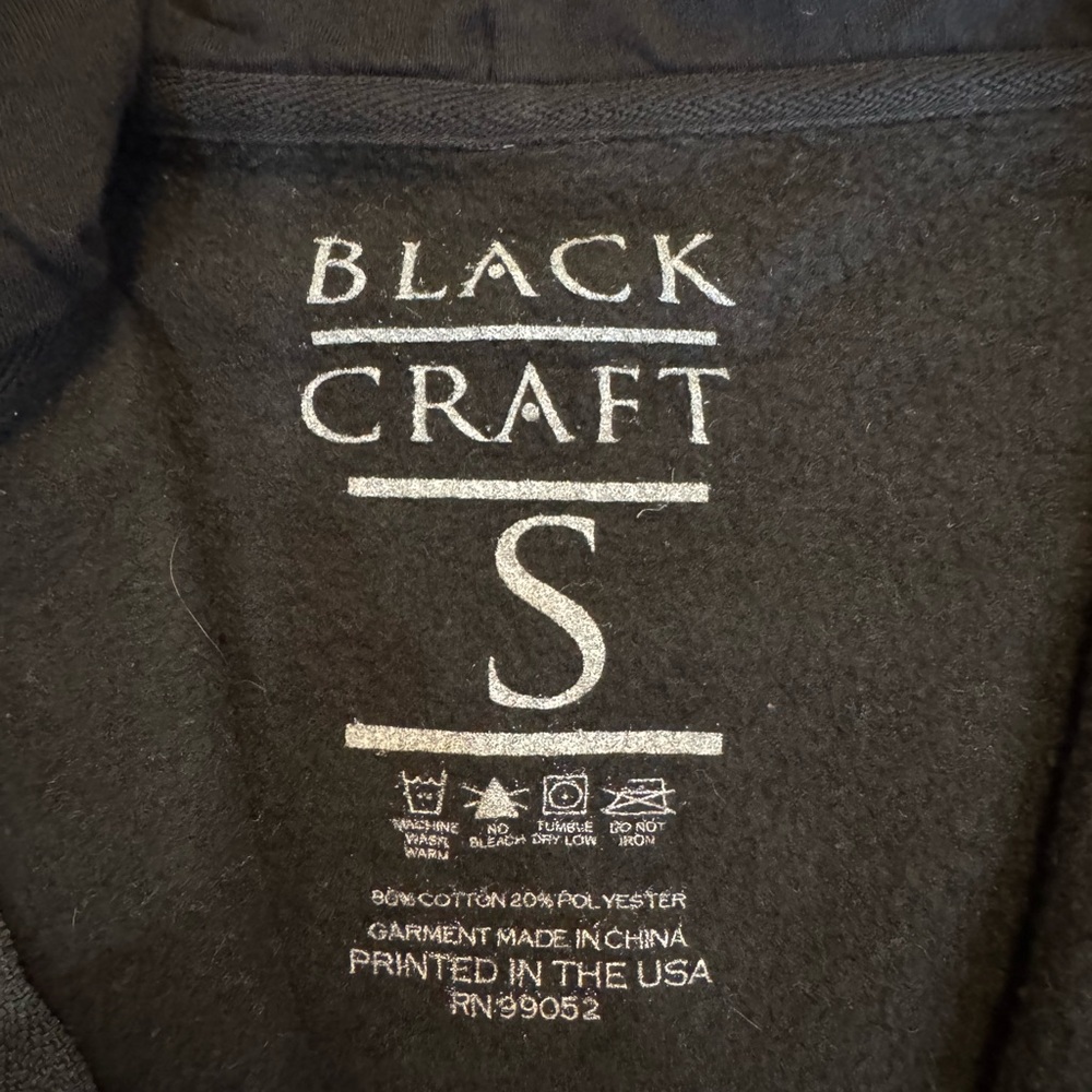 BlackCraft Black Faithless Full Zip Hoodie Featuring A Crowned Skeleton Reaper - Picture 2 of 8